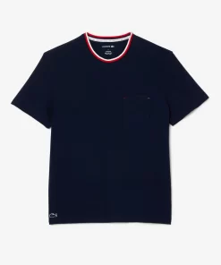 Lacoste Underwear & Lounge Wear-Contrast Neck Pyjama Top