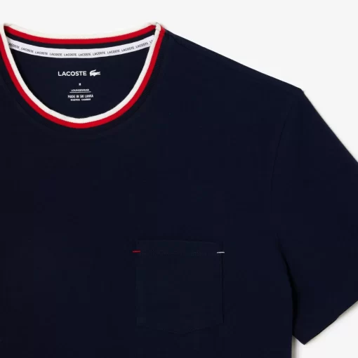 Lacoste Underwear & Lounge Wear-Contrast Neck Pyjama Top