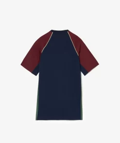 Lacoste Girl Clothing-Contrast Panel Cotton T-Shirt Dress