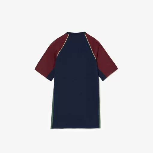 Lacoste Girl Clothing-Contrast Panel Cotton T-Shirt Dress