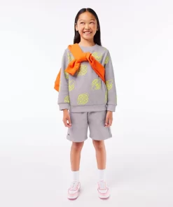 Lacoste Girl Clothing-Contrast Print Sweatshirt