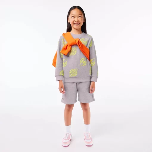 Lacoste Girl Clothing-Contrast Print Sweatshirt