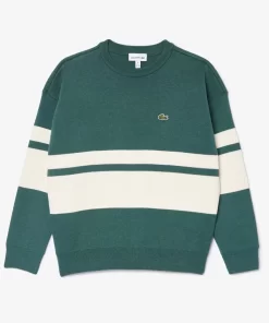 Lacoste Girl Clothing-Contrast Stripe Cotton Sweater