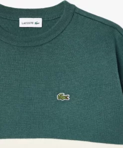 Lacoste Girl Clothing-Contrast Stripe Cotton Sweater