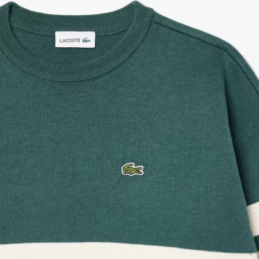 Lacoste Girl Clothing-Contrast Stripe Cotton Sweater