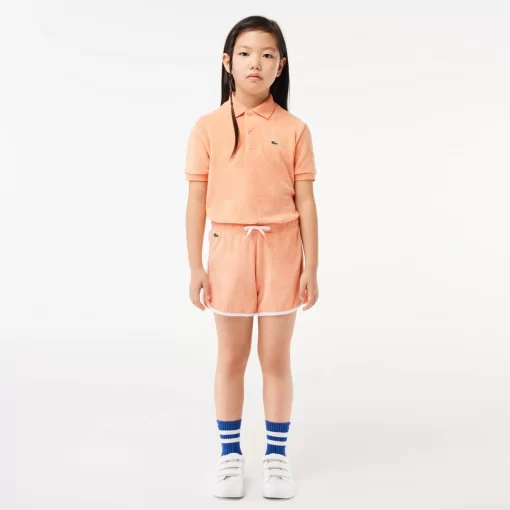 Lacoste Girl Clothing-Contrast Stripe Terry Shorts