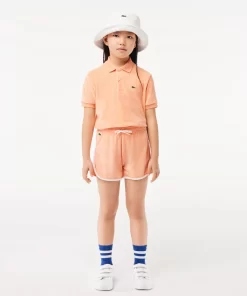 Lacoste Girl Clothing-Contrast Stripe Terry Shorts