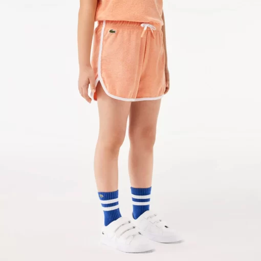 Lacoste Girl Clothing-Contrast Stripe Terry Shorts