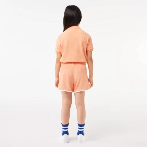 Lacoste Girl Clothing-Contrast Stripe Terry Shorts