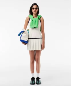 Lacoste Dresses & Skirts-Contrast Trim Pleated Skirt Terry Dress