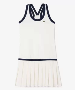 Lacoste Dresses & Skirts-Contrast Trim Pleated Skirt Terry Dress