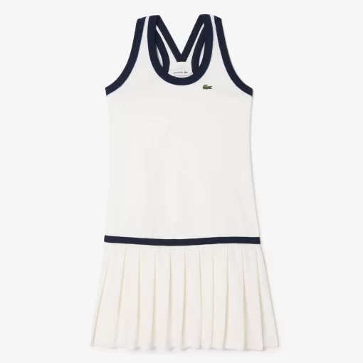 Lacoste Dresses & Skirts-Contrast Trim Pleated Skirt Terry Dress