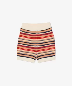 Lacoste Trousers & Shorts-Contrast Waist Striped Cotton Shorts