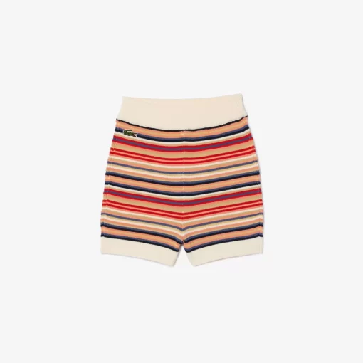 Lacoste Trousers & Shorts-Contrast Waist Striped Cotton Shorts