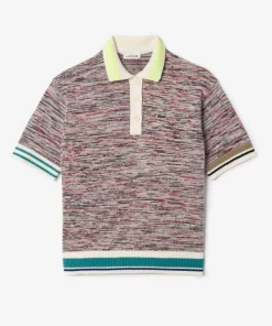 Lacoste Knitwear-Cotton And Alpaca Blend Polo Neck Sweater