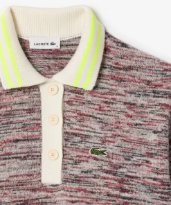 Lacoste Knitwear-Cotton And Alpaca Blend Polo Neck Sweater