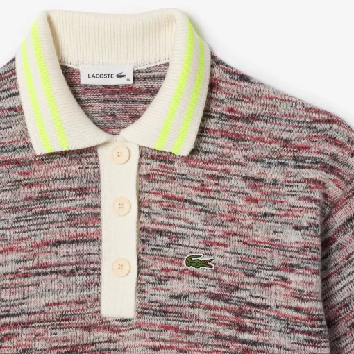 Lacoste Knitwear-Cotton And Alpaca Blend Polo Neck Sweater