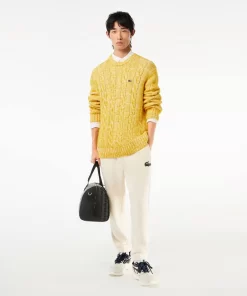 Lacoste Knitwear-Cotton And Mercerized Alpaca Cable Knit Sweater