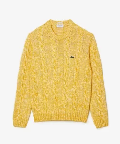 Lacoste Knitwear-Cotton And Mercerized Alpaca Cable Knit Sweater