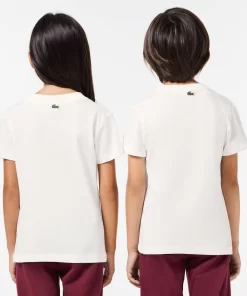 Lacoste Girl Clothing-Cotton Badge Print T-Shirt