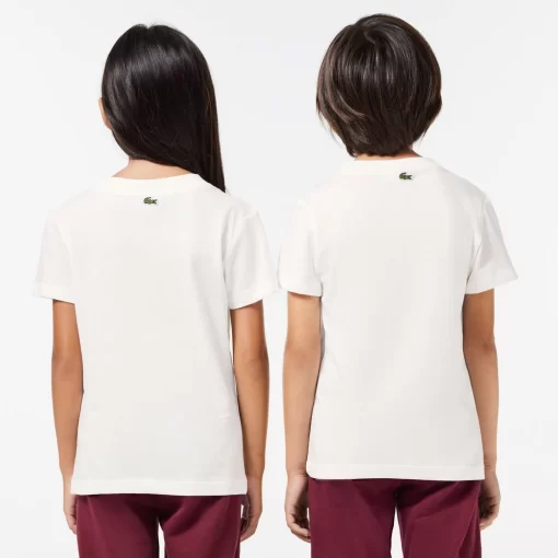 Lacoste Girl Clothing-Cotton Badge Print T-Shirt