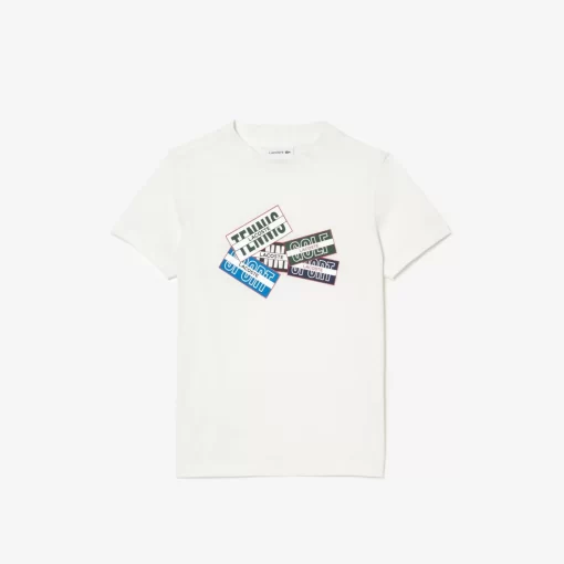 Lacoste Girl Clothing-Cotton Badge Print T-Shirt