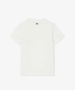 Lacoste Girl Clothing-Cotton Badge Print T-Shirt