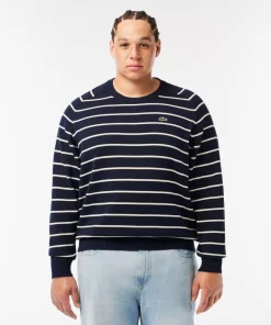 Lacoste Knitwear-Cotton Crew Neck Striped Sweater