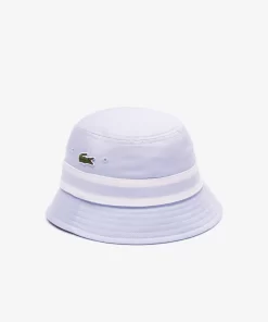 Lacoste Caps & Hats-Cotton Gabardine Contrast Stripe Bucket Hat