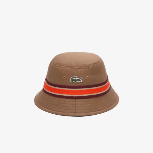 Lacoste Caps & Hats-Cotton Gabardine Contrast Stripe Bucket Hat