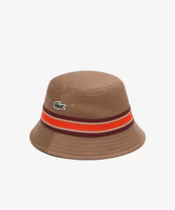 Lacoste Caps & Hats-Cotton Gabardine Contrast Stripe Bucket Hat