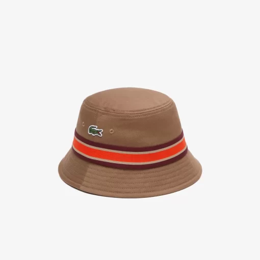 Lacoste Caps & Hats-Cotton Gabardine Contrast Stripe Bucket Hat