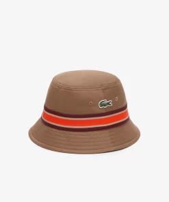 Lacoste Caps & Hats-Cotton Gabardine Contrast Stripe Bucket Hat