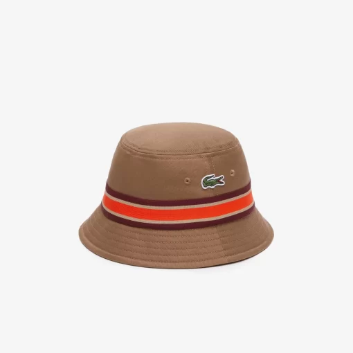 Lacoste Caps & Hats-Cotton Gabardine Contrast Stripe Bucket Hat