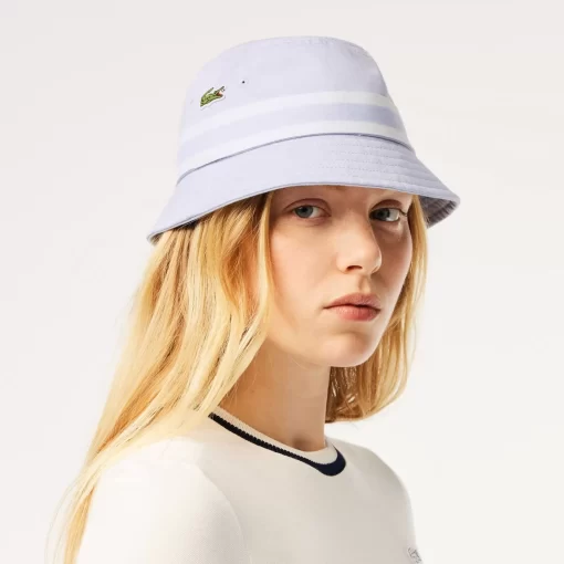 Lacoste Caps & Hats-Cotton Gabardine Contrast Stripe Bucket Hat