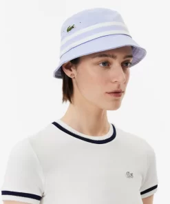 Lacoste Caps & Hats-Cotton Gabardine Contrast Stripe Bucket Hat