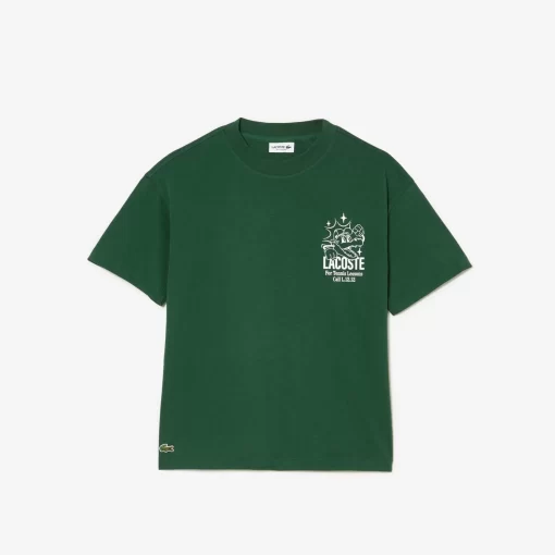 Lacoste Girl Clothing-Cotton Jersey Branded T-Shirt