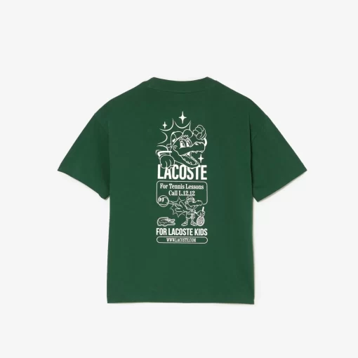 Lacoste Girl Clothing-Cotton Jersey Branded T-Shirt