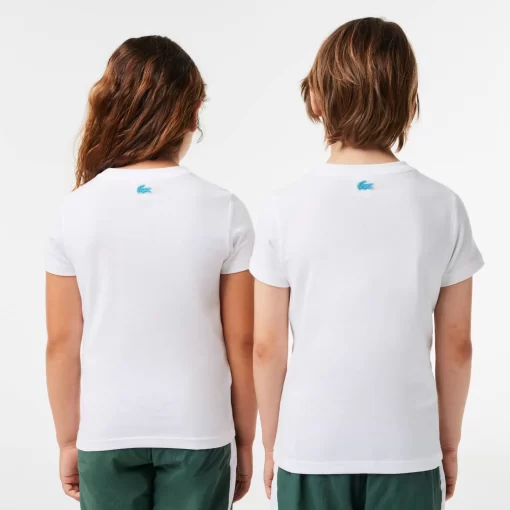 Lacoste Girl Clothing-Cotton Jersey Planet Print T-Shirt