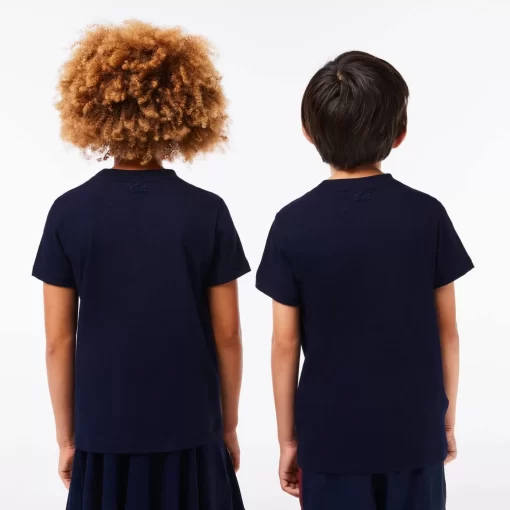 Lacoste Girl Clothing-Cotton Jersey Planet Print T-Shirt