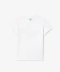 Lacoste Girl Clothing-Cotton Jersey Planet Print T-Shirt