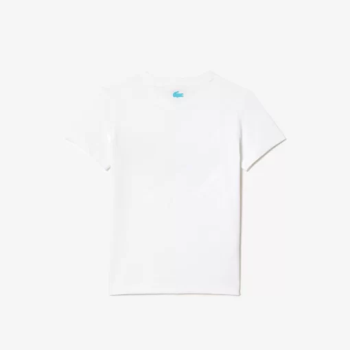 Lacoste Girl Clothing-Cotton Jersey Planet Print T-Shirt