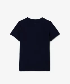 Lacoste Girl Clothing-Cotton Jersey Planet Print T-Shirt