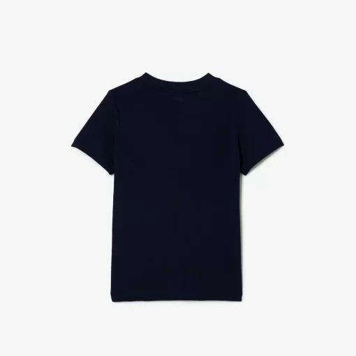 Lacoste Girl Clothing-Cotton Jersey Planet Print T-Shirt