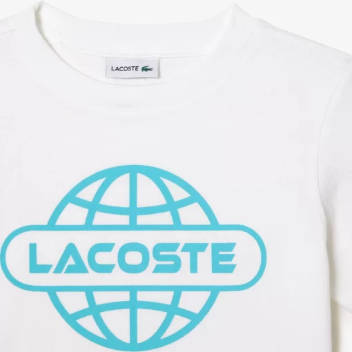 Lacoste Girl Clothing-Cotton Jersey Planet Print T-Shirt