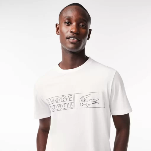 Lacoste Underwear & Lounge Wear-Cotton Jersey Printed Lounge T-Shirt