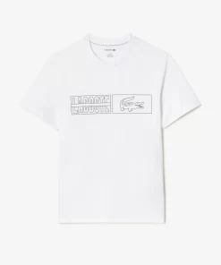 Lacoste Underwear & Lounge Wear-Cotton Jersey Printed Lounge T-Shirt