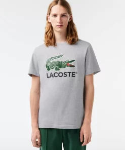 Lacoste T-Shirts-Cotton Jersey Signature Print T-Shirt