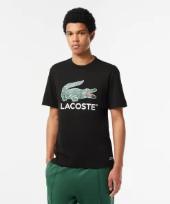 Lacoste T-Shirts-Cotton Jersey Signature Print T-Shirt