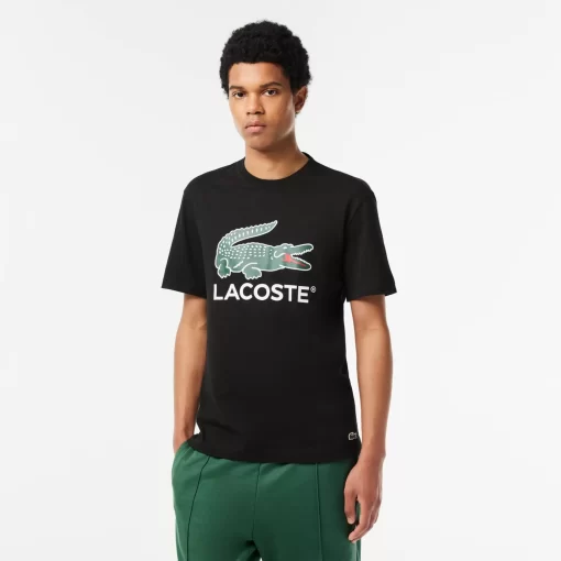 Lacoste T-Shirts-Cotton Jersey Signature Print T-Shirt